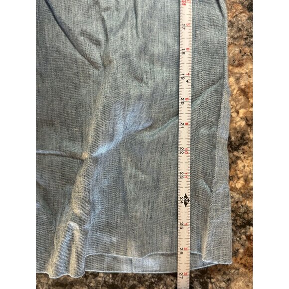 MARELLA Addetto Straight-fit Cropped Pants High Rise Linen-blend Blue Sz 8 R1 - Picture 7 of 8